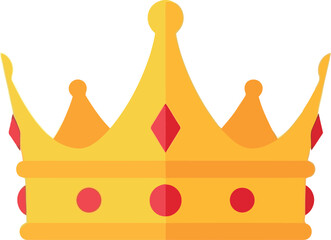 Golden royal crown with red jewels royalty symbol symbolism power luxury regal emblem © Safwan Creatives