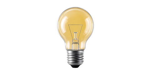 Classic incandescent light bulb glowing warmly on a black background Concept of vintage lighting, energy, and bright ideas