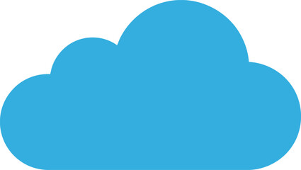 Simple blue cloud icon design for digital and web applications
