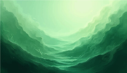 Abstract blue water background with waves and sky elements