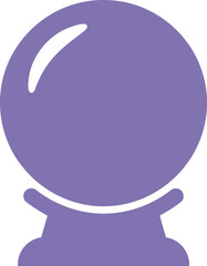 Mystical crystal ball icon for fortune telling and psychic predictions