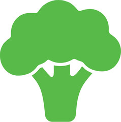 Simple green broccoli icon design represents healthy food and nutrition concepts