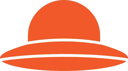 Vibrant orange sun hat with white stripes for summer fashion and beach outings