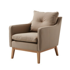 Modern Brown Armchair Design with transparent background 