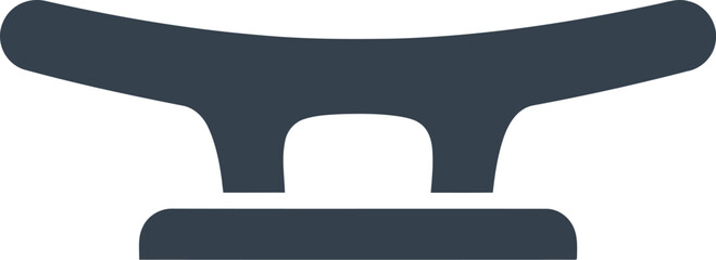 Simple nautical cleat graphic maritime boat docking equipment marine industry icon