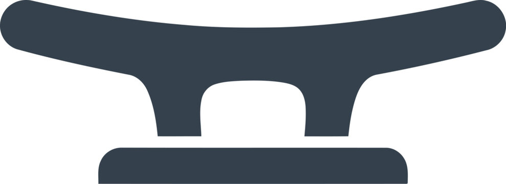 Simple nautical cleat graphic maritime boat docking equipment marine industry icon