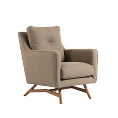 Modern Brown Armchair Design with transparent background 