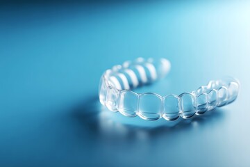 Clear aligners bright horizontal layout, dental orthodontic concept