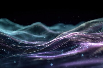 Abstract Digital Waveform with Particles and Light Effects