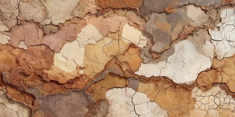 Abstract Earth Tone Textured Surface with Cracks
