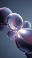 Abstract Floating Bubbles Elegant, Glossy, 3D Rendered Design