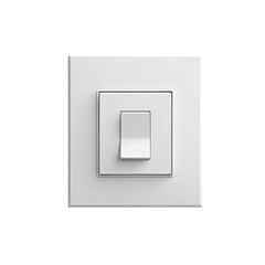 Modern square white light switch, clean design, single toggle