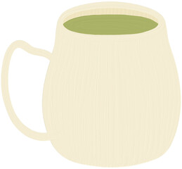 Matcha drink in beige mug