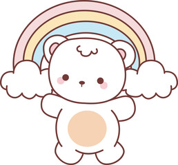Coloring pages of Illustration of cute bear winter icon.