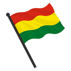 Vector realistic illustration of Bolivia flags on white background