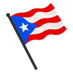 Puerto rico flag, official colors and proportion correctly. National Puerto Rico flag