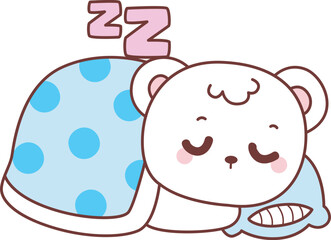 Illustration of cute bear winter icon.