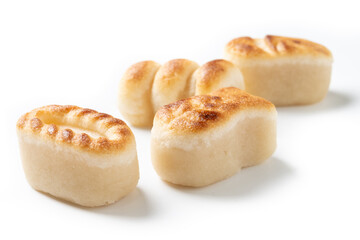 Traditional Spanish marzipan isolated on white background	