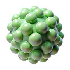 Fototapeta premium A mesmerizing arrangement of smooth, luminous green orbs clustered on a spherical surface design.