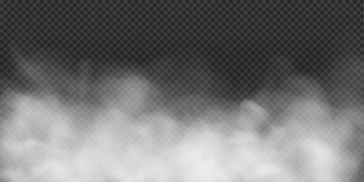 White smoke rises in soft, flowing patterns over a transparent canvas. Realistic textures enhance fog, steam, and vapor effects. Perfect for illustrations and layered designs.