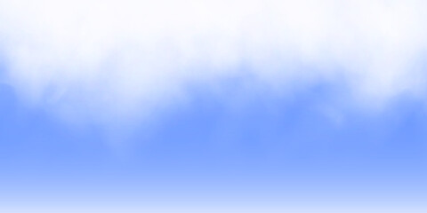 Blue sky with scattered clouds over a transparent background in PNG format. Perfect for weather illustrations and design patterns. Adds depth to horizontal panoramas. 