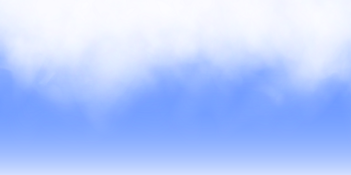 Blue sky with scattered clouds over a transparent background in PNG format. Perfect for weather illustrations and design patterns. Adds depth to horizontal panoramas. 