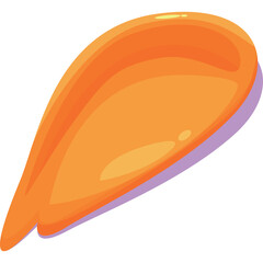 A Single Abstract Orange And Purple Shape With A Smooth Gradient And A Defined Shadow Floating In A White Space