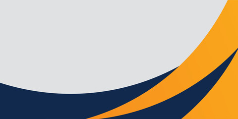 Professional abstract background with curved shapes in white, navy blue, and orange. modern trendy design in Vector