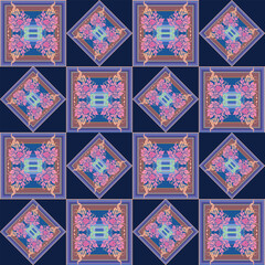 Laithai vintage ornament batik, Line thai traditional Thai style pattern vector, Thai applied fabric pattern , suitable for international design.
