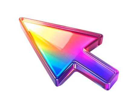 Rainbow Cursor: A vibrant, multi-colored cursor symbolizes web navigation, digital interaction, and modern user interface design, with colorful appearance.