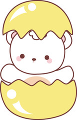 Illustration of cute bear winter icon.