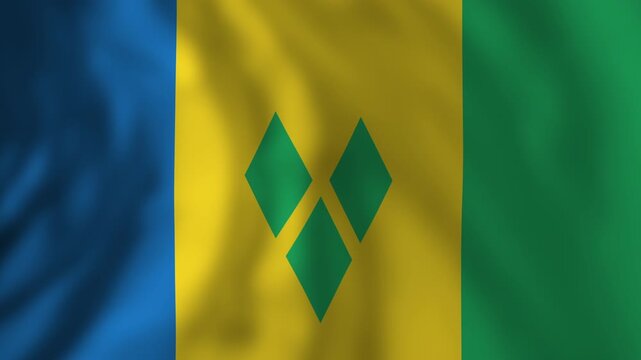 Vibrant saint vincent and the grenadines flag waving proudly - Powered by Adobe