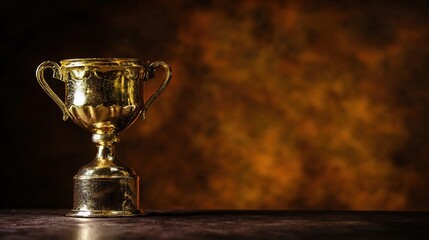 elite. A shining gold trophy on a velvet podium with dramatic spotlight. event key visuals, club posters, designed for fitness apps and gym onboarding, drives event promotion.