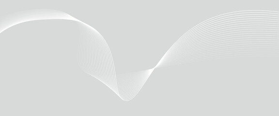 Futuristic gray white abstract background. shining wave lines pattern for banner, wallpaper, cover.