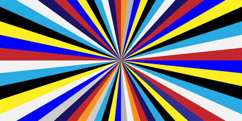 Vector sunray stripe background. Light sunburst glowing background. Sunburst pattern summer social banner. vector illustration pattern beam rays. Spiral radial striped backdrop design.