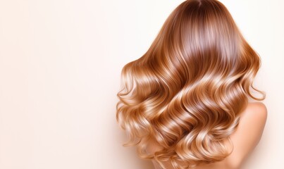 Fototapeta premium Shiny Healthy Long Hair in Waves – Beauty Haircare Concept
