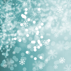Seamless repeating snowflake pattern on green background. Festive winter and Christmas texture ideal for wrapping paper, textiles, gift tags, holiday backgrounds, greeting cards, and seasonal designs.