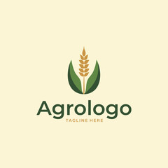 Agrologo Modern Wheat and Leaf Logo for Agriculture Business