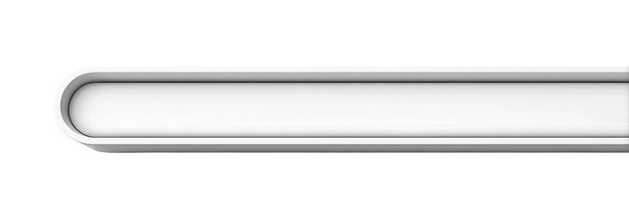 White, rectangular, decorative molding with curved edges