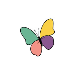 Colorful HandDrawn Butterfly with Vibrant Wings