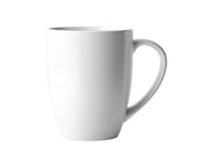 Plain white ceramic mug with handle