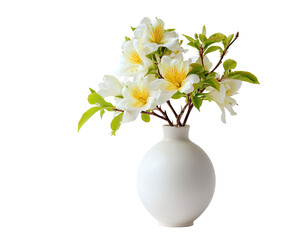Delicate cream flowers in white vase