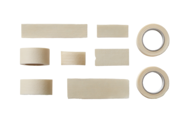 Assorted cream-colored tapes in various shapes