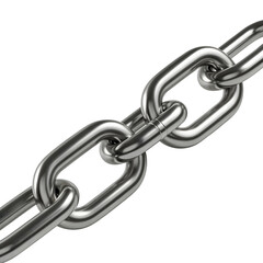 3d Shiny metal chain link isolated transparent background png