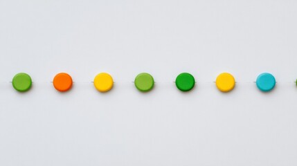 Vibrant colored eggs hanging on string decoration for festive occasions and spring celebrations.