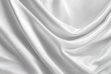 Naklejka premium lying white silk textile fabric flag background. Smooth elegant white Satin Isolated on Background for grand opening ceremony. White curtain.