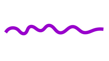 Wavy purple line element for decorative design, underline accent, border, or abstract art pattern