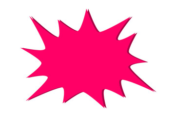 Bright pink starburst shape label for sale sticker, poster design, and promotional graphic decoration
