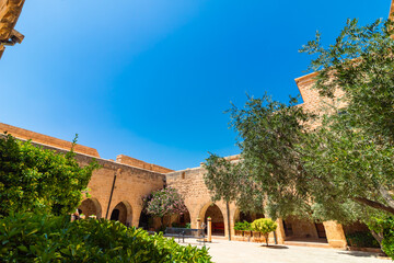 Courtyard view of Saffron aka Deyrulzafaran Monastery in Mardin Turkey