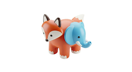Adorable cartoon hybrid fox elephant creature unique concept